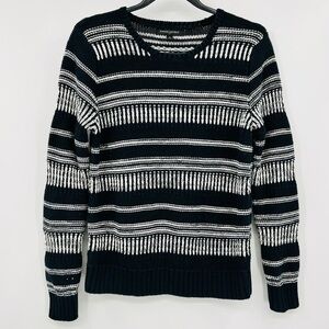 Banana Republic Sweater Women Long Sleeve Knit Striped Crew Neck Ladies SM